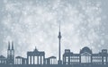 Berlin City Ã¢â¬â¹Ã¢â¬â¹silhouette ,silver abstract snow falling winter christmas